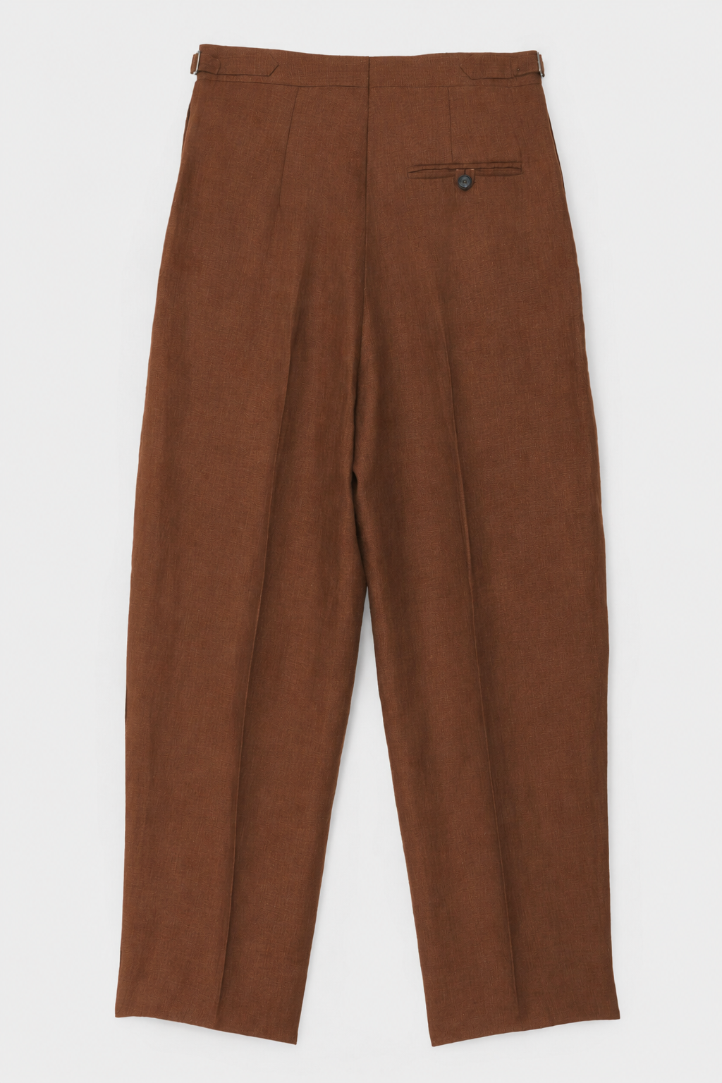 DOUBLE-PLEATED TROUSERS in Irish brown linen