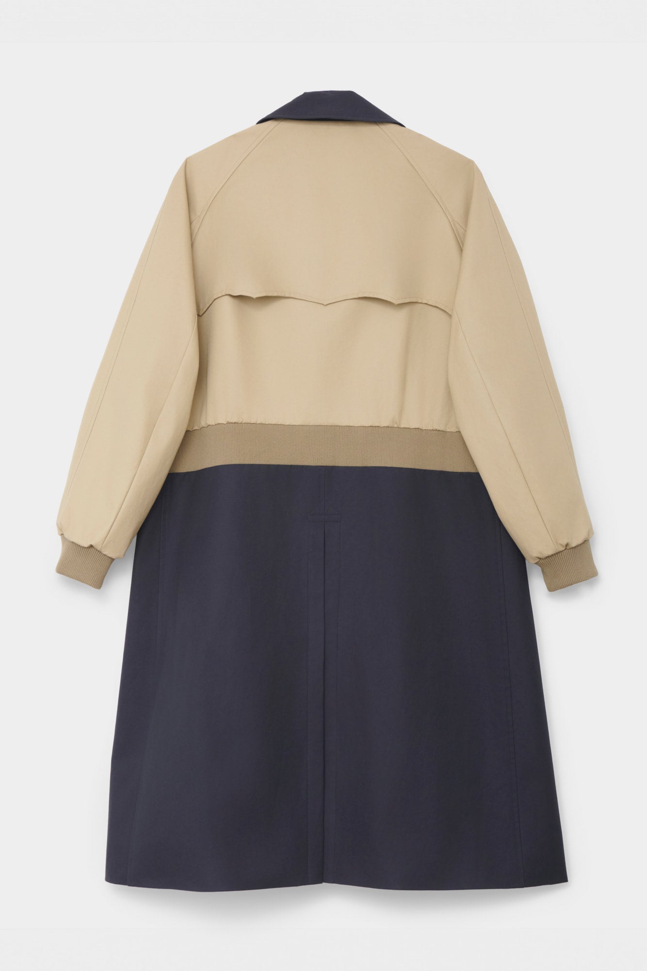 TRENCH COAT in blue / beige cotton
