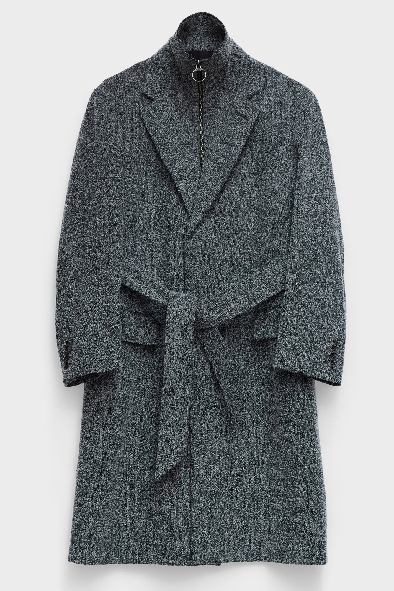 SINGLE-BREASTED OVERCOAT in herringbone