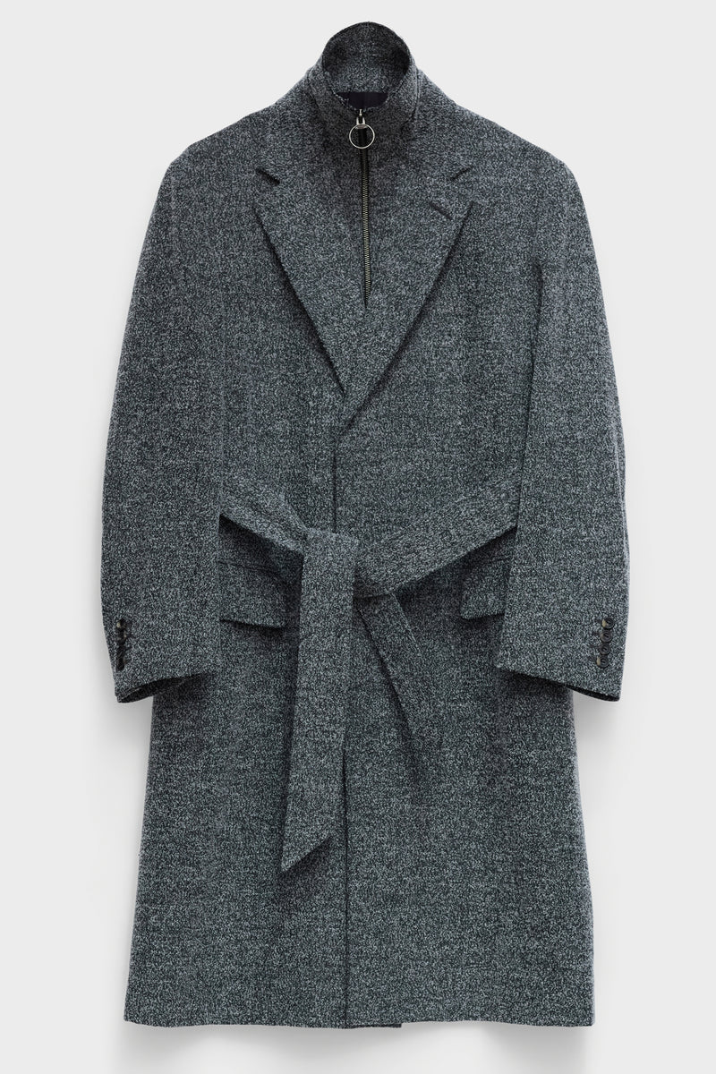 SINGLE-BREASTED OVERCOAT in herringbone