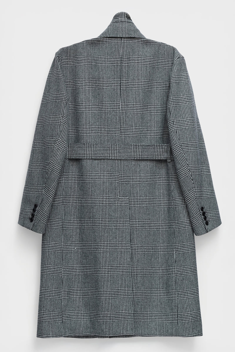 SINGLE-BREASTED OVERCOAT in glencheck
