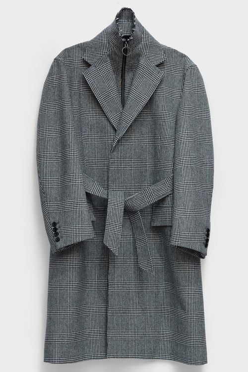 SINGLE-BREASTED OVERCOAT in glencheck