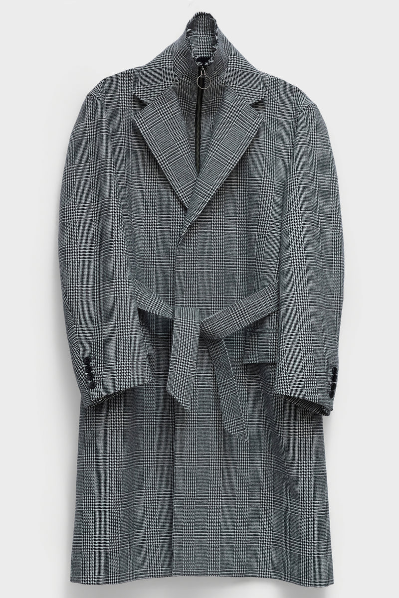 SINGLE-BREASTED OVERCOAT in glencheck
