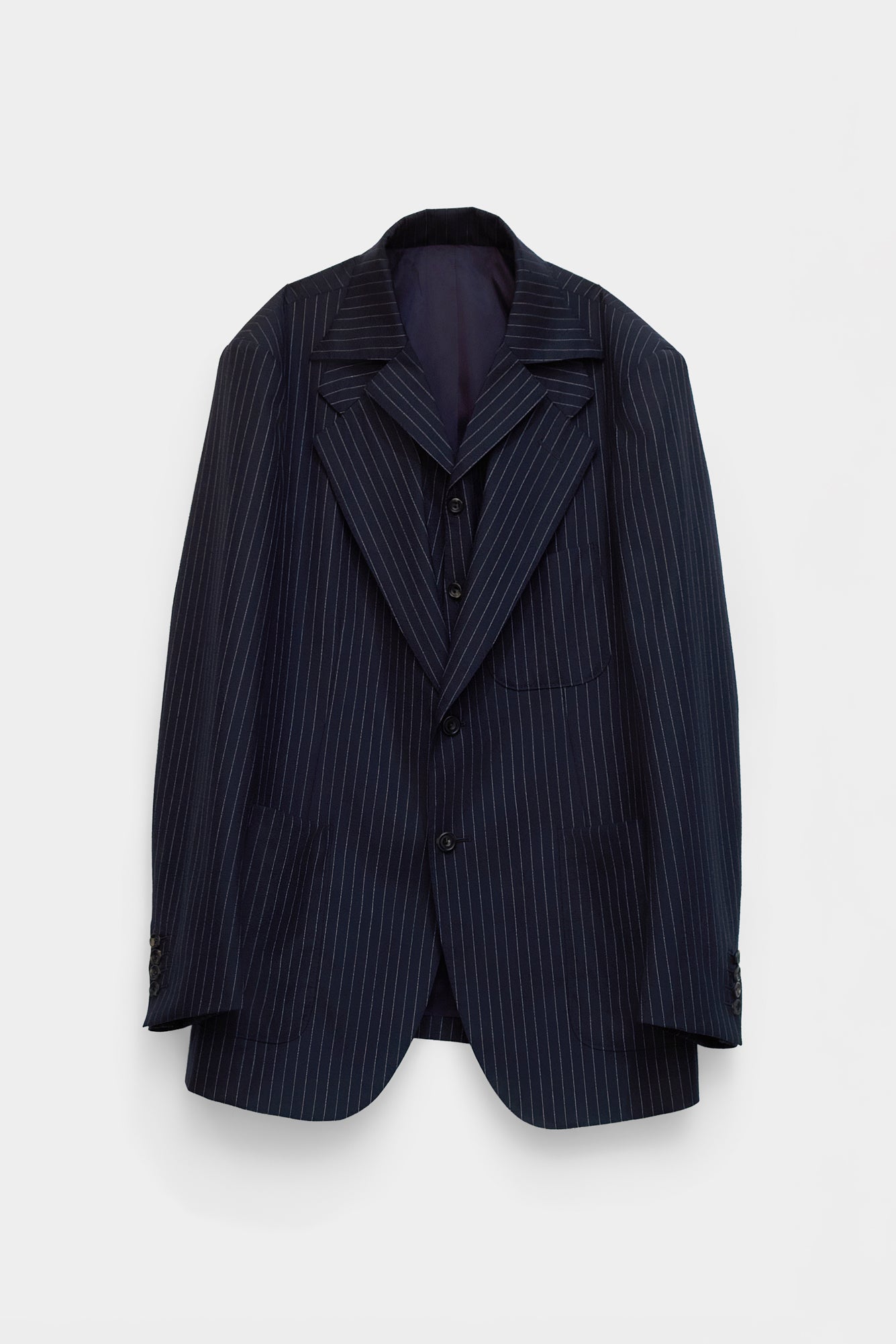 DOUBLE-BREASTED JACKET in black / glencheck