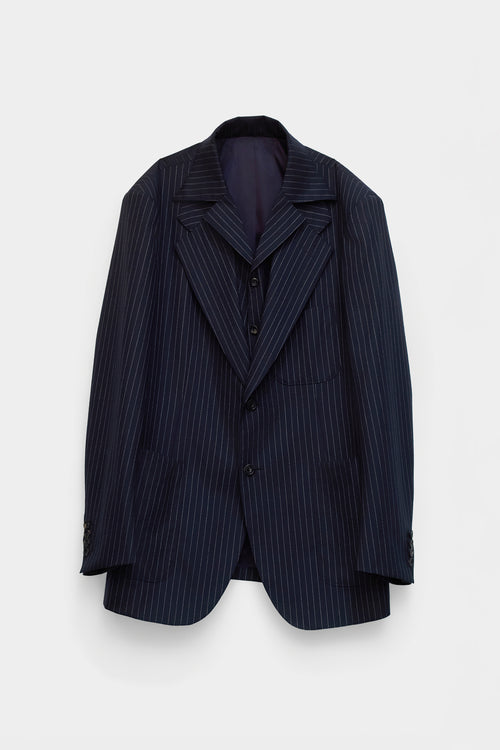 DOUBLE-BREASTED JACKET in black / glencheck